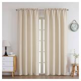 Light Filtering Curtains 84 Inch Length 2 Panels Set, Faux Linen Textured Soft Airy Privacy Farmhouse Curtain Drapes for Living Room Bedroom, Each 40Wx84L Inches, Linen Color - Retail: $16
