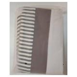 Set of 2 Farmhouse Decor Striped Patchwork Linen Throw Pillow Covers, Modern Brown Faux Leather Accent Pillow Covers 18x18 inch, Black - Retail: $19