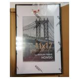11 x 17 Frame in Black, Metal Thin Board 11x17 Picture Frame with Acrylic Plexiglass for Pictures A4 with Mat or 11x17 without Mat for Horizontal and Vertical - Retail: $16