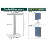 Hand Towel Holder, T-Shape Hand Towel Stand for Bathroom, Hand Towel Rack Bar Standing for Vanity Kitchen Countertop, 304 Stainless Steel (Marble Base, Brushed) - Retail: $18