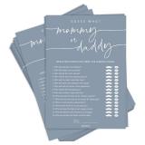 50 Mommy or Daddy? Baby Shower Game Cards, Fun Baby Shower Games Activity, Gender Neutral Boy or Girl - Blue - Retail: $13