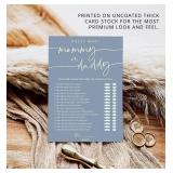 50 Mommy or Daddy? Baby Shower Game Cards, Fun Baby Shower Games Activity, Gender Neutral Boy or Girl - Blue - Retail: $13