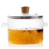 Glass Pots for Cooking on Stove, 1.8L/60 OZ Clear Simmer Pot Potpourri, Glass saucepan with Lid, Cookware for Stovetop - Retail: $20