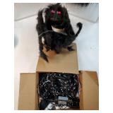 Halloween Decorations Outdoor Spider Web Lights with Glowing Spider - 2 Colors Remote Control Timer Plug in Giant Halloween Decor Cobwebs - 11 Modes Lighting Waterproof Yard Garden Party Decorations -