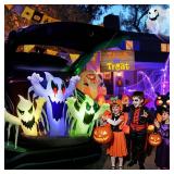 Trunk or Treat Car Decorations Kit Inflatable Ghost, Halloween Trunk or Treat Car Decorations, Halloween Inflatables Outdoor Decoration, Blow up Yard Decoration Inflatable Ghost with Built-in LEDs - R