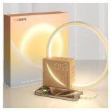 Sunrise Alarm Clock for Heavy Sleepers Adults, Wake-up Light, Sleep Aid 10 White Noise Sound Machines with 30/60/90 Timer, 3 Level Dimmable Touch Table Lamp with Snooze USB Charger Port - Retail: $39