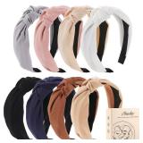 8Pcs Headbands for Women, Fashion Knotted Headband Coffee Series Wide Hairband Hair Accessories Valentine Party Hair Accessories for Women Girls