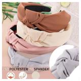 8Pcs Headbands for Women, Fashion Knotted Headband Coffee Series Wide Hairband Hair Accessories Valentine Party Hair Accessories for Women Girls