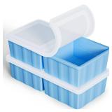 Silicone Freezer Tray for Soup Ice Cubes: 2-Cup Freezing Tray with Lid for Meal Prep - 2Pack Silicon Soup Portion Freeze Trays Make Stock Souped Ice Cube - Retail: $14
