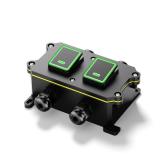 UL Certified Waterproof Toggle Switch, DPDT 12V-24V 30A Outdoor Power Switch, IP65 Aluminum Electrical Box with 4X PG9 Ports, for Marine RV Landscape Lighting(Green Light) - Retail: $24