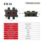 UL Certified Waterproof Toggle Switch, DPDT 12V-24V 30A Outdoor Power Switch, IP65 Aluminum Electrical Box with 4X PG9 Ports, for Marine RV Landscape Lighting(Green Light) - Retail: $24