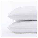 Serta Power Chill Cooling Pillow Protectors, Stain Resistant and Zippered Pillow Protector, Protects Pillow from Dust and Dirt (2 Pack), Standard/Queen, White - Retail: $20