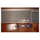 Wireless Keyboard and Mouse Ultra Slim Combo, TopMate 2.4G Silent Compact USB 2400DPI Mouse and Scissor Switch Keyboard Set with Cover, Batteries Included, for PC/Laptop/Windows/Mac - Gray Black - Ret