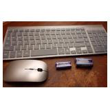 Wireless Keyboard and Mouse Ultra Slim Combo, TopMate 2.4G Silent Compact USB 2400DPI Mouse and Scissor Switch Keyboard Set with Cover, Batteries Included, for PC/Laptop/Windows/Mac - Gray Black - Ret