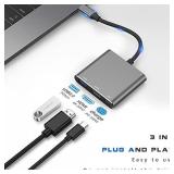 USB C to HDMI Multiport Adapter with Charging Port, HDMI to USB C Hub Adapter for Monitor to Laptop, USB-C to USB 3.0 Adapter 10Gbps, USB-C HDMI Adapter 4K Converter for Mac iPad pro MacBook Chromeboo