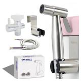 Handheld Bidet Sprayer for Toilet - Bidets for Existing Toilets Adjustable Water Pressure with Bidet Hose for Feminine Wash, Stainless Steel Muslim Shower Jet Spray for Toilet - Retail: $16