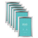 Home 4x6 Picture Frames (6 Pack, Silver) Simple Designed Photo Frame with High Definition Glass for Wall Mount & Table Top Display, Set of 6 Classic Collection - Retail: $16