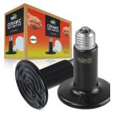 100W Ceramic Heat Emitter, Reptile Heat Bulbs, Ceramic Heat Lamp for Reptiles, Amphibian, Chicken, Dog, Cat (2-Pack) - Retail: $17