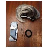 Claw Clip Short Human Hair Ponytail Extension - DIY Styles 8 Inch Real Human Hair Gray Messy Bun Hairpieces for Women - Thick Natural Short Ponytail with Bendable Metals Daily Wear - Retail: $32