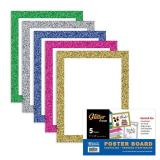 Poster Board Glitter Frame Color - Assorted Glitter Color, Sparkling Frame Colored Poster Board Paper for Crafts, Decorations, & Vision Board Projects, 11 x 14, 5/Pack, 1-Pack - Retail: $5