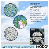 Window Art Clings, Decal Stickers and Decorations for Glass, Peel and Stick Decor, Removable, Reusable, 9 Inches Each, Set of 3 Per Sleeve, Louis C. Tiffany Window - Retail: $17