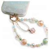 Phone Charm for Women, Anti-Theft Phone Wrist Strap Hands-Free & Beaded Chain, Detachable Cell Phone Lanyard with Tether Tab - Retail: $17