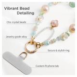 Phone Charm for Women, Anti-Theft Phone Wrist Strap Hands-Free & Beaded Chain, Detachable Cell Phone Lanyard with Tether Tab - Retail: $17