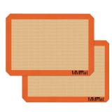 Silicone Baking Mat - Best German Silicone - Non Slip Silicone Baking Sheet, Non Stick Reusable Silicone Mats for Baking, Oven Liner, Counter Mat - Half Sheet Baking Mat, Set of 2 - Retail: $16