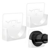 2 Pack Adhesive Shower Rod Holders, Transparent Rod Retainer | Never Fall Down Shower Tension Rod Holders for Wall(Rod Not Included) - Retail: $10