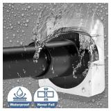 2 Pack Adhesive Shower Rod Holders, Transparent Rod Retainer | Never Fall Down Shower Tension Rod Holders for Wall(Rod Not Included) - Retail: $10