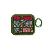 Keychain Ring Soft TPU Case Compatible with Apple AirPods 1 2 3 4 Pro Tom and Jerry Cat Mouse Cartoon Anime Cool Fun Vintage Cute Lovely Adorable Kids Boys Girls (Green, for AirPods Pro 2nd)