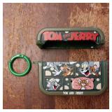Keychain Ring Soft TPU Case Compatible with Apple AirPods 1 2 3 4 Pro Tom and Jerry Cat Mouse Cartoon Anime Cool Fun Vintage Cute Lovely Adorable Kids Boys Girls (Green, for AirPods Pro 2nd)