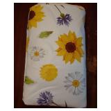 Heavy Duty Vinyl Tablecloth with Flannel Backing Waterproof Oil-Proof Plastic Table Cloth Stain-Resistant Wipeable Rectangle or Square Table Cover for Indoor and Outdoor (Yellow Flower, 60x102 Inch) -