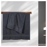 Home Cotton 2 Pack Oversized Bath Towel Set 28x55 inches, Large Bath Towels, Ultra Absorbent Compact Quickdry & Lightweight Towel, Ideal for Gym Travel Camp Pool - Charcoal Grey - Retail: $13