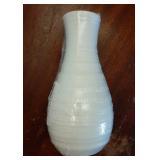 White Plastic Flower Vase, Ceramic-Look Decorative Vase for Flowers, Small and Cute for Home Living Room Dining Wedding Bouquet Decor (8 inches) - Retail: $7