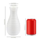 White Plastic Flower Vase, Ceramic-Look Decorative Vase for Flowers, Small and Cute for Home Living Room Dining Wedding Bouquet Decor (8 inches) - Retail: $7