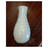 White Plastic Flower Vase, Ceramic-Look Decorative Vase for Flowers, Small and Cute for Home Living Room Dining Wedding Bouquet Decor (8 inches) - Retail: $7