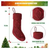 Christmas Stockings 6 Pack, 18 Inches Large Size Knitted Xmas Stocking for Fireplace, Holiday Party Decorations (Gray White Red) - Retail: $30