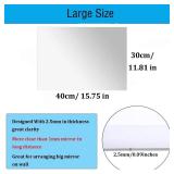 16x12" Acrylic Mirror Sheet, Flexible Non Glass Body Mirror Tiles Large Self Adhesive Mirror Stickers for Bathroom Bedroom Home Wall Decor (1pc) - Retail: $12"