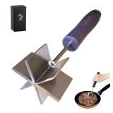 Large Stainless Steel Meat Masher, Ground Beef Chopper with Heavy Duty Handle & Mashing Head for Ground Beef, Turkey, Dishwasher Safe (Midnight Plum 10) - Retail: $18"