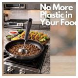 Large Stainless Steel Meat Masher, Ground Beef Chopper with Heavy Duty Handle & Mashing Head for Ground Beef, Turkey, Dishwasher Safe (Midnight Plum 10) - Retail: $18"