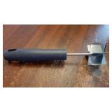 Large Stainless Steel Meat Masher, Ground Beef Chopper with Heavy Duty Handle & Mashing Head for Ground Beef, Turkey, Dishwasher Safe (Midnight Plum 10) - Retail: $18"