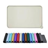 Waterproof Pet Feeding Mat with High Raised Edges, Heavier and Thicker Placemats for Cat Dog Water Bowl with BPA Free, Dogs Cats Food Mats for Messy Drinkers to Prevent Spill and Protect Floors - Reta