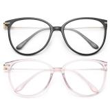 Blue Light Blocking Glasses - Trending Round TR90 Frames, Metal Arms, UV400 Protection - Matching Soft Case - Retail: $18