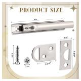 4 Pcs Solid Brass Surface Bolt Door Slide Bolt Door Latches for Top of Slide Latch Lock(4,Silver) - Retail: $24"