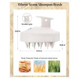 Scalp Massager Hair Growth, Soft Silicone Scalp Scrubber Shampoo Brush for Exfoliation, Dandruff Removal & Head Massage Stress Relax, Wet & Dry Use for Thick, Thin Hair Care, Wheat Straw Beige - Retai