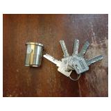 Mortise/Rim Cylinder Lock,1-1/2(Overall Length: 38mm), Satin Brass (Golden), Lock core, dimple Keyway, Standard Outdoor & Indoor Use, with 5 Keys, Door Lock Replacement - Retail: $29"