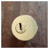 Mortise/Rim Cylinder Lock,1-1/2(Overall Length: 38mm), Satin Brass (Golden), Lock core, dimple Keyway, Standard Outdoor & Indoor Use, with 5 Keys, Door Lock Replacement - Retail: $29"