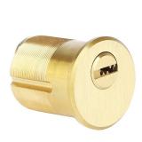 Mortise/Rim Cylinder Lock,1-1/2(Overall Length: 38mm), Satin Brass (Golden), Lock core, dimple Keyway, Standard Outdoor & Indoor Use, with 5 Keys, Door Lock Replacement - Retail: $29"