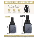 Crossbody Bags for Women Men Trendy Sling Bag Backpack Casual Chest Bag with Convertible Shoulder Strap Travel Cross Body Bag for Hiking Traveling Outdoors(Black) - Retail: $10